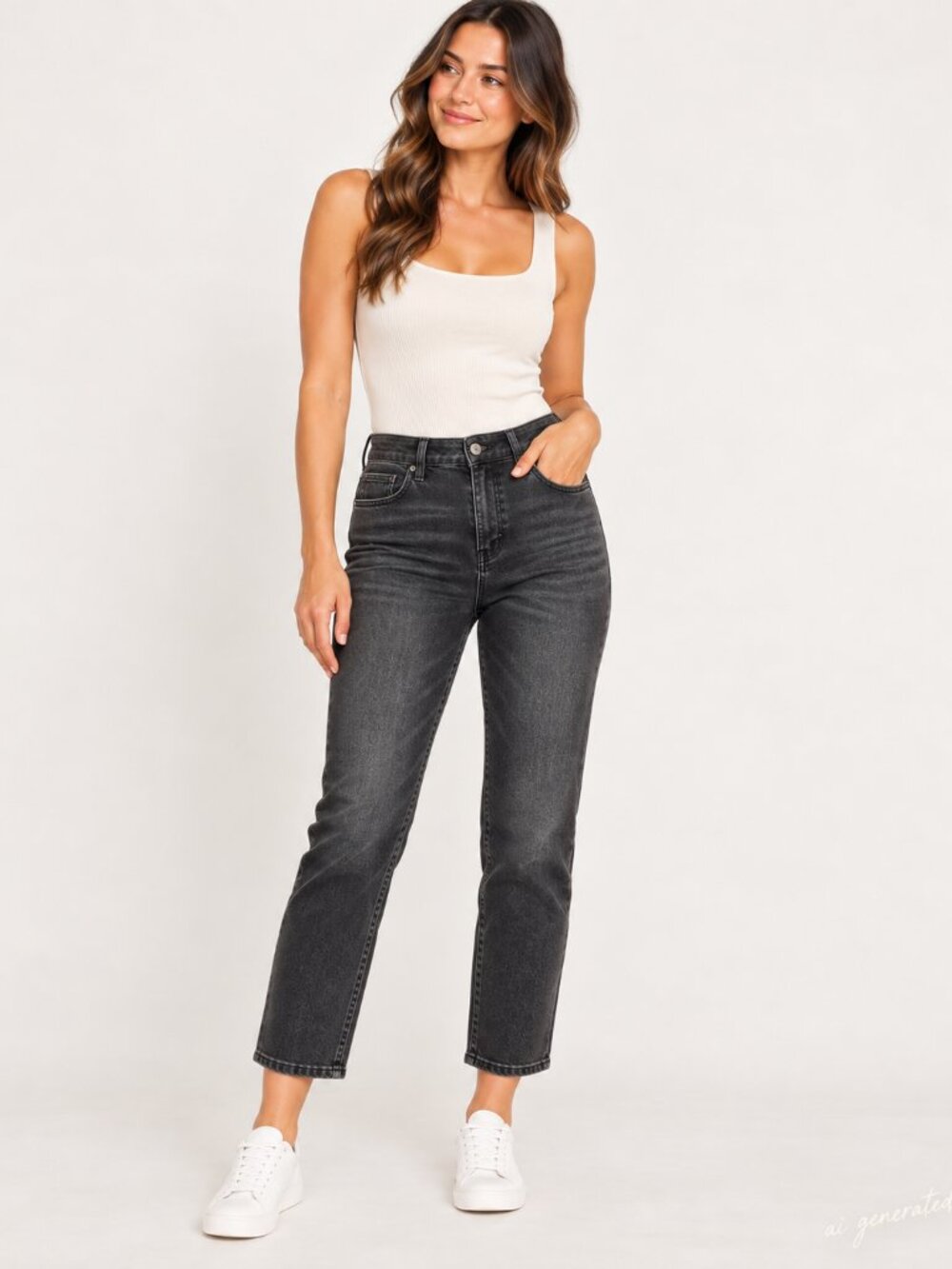 Good American Good Classic High Rise Ankle Jeans Black Women’s Size 10 / 30